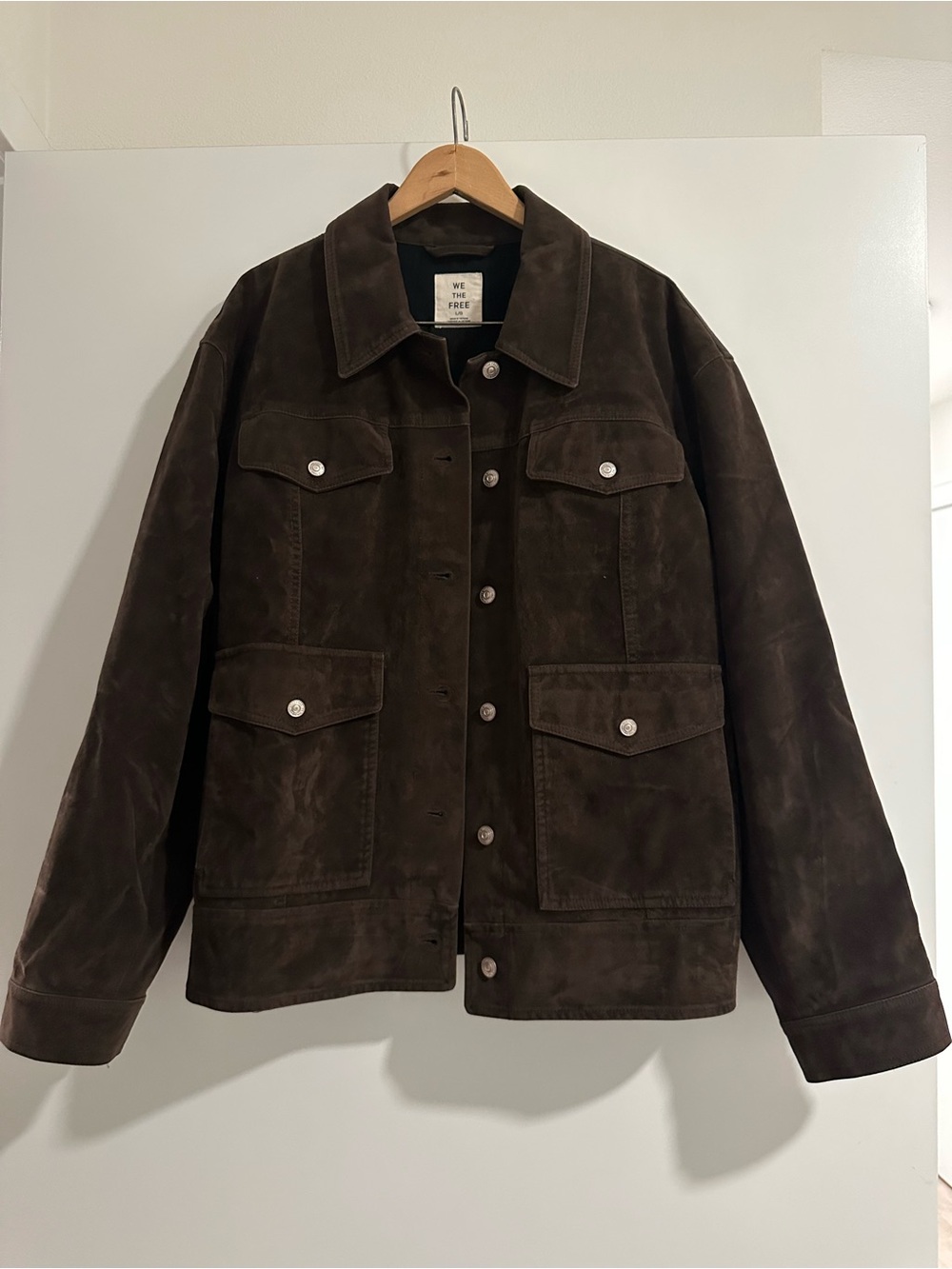 NEW We The Free night ranch faux suede trucker jacket - large